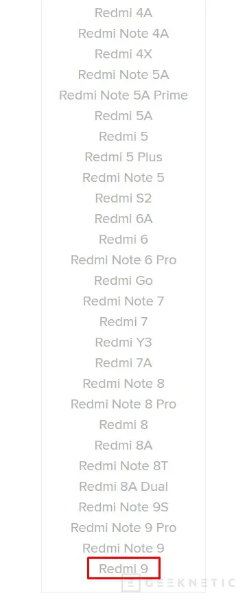 Geeknetic El Redmi 9 aparece listado en la web de Xiaomi con carga de 10W 2
