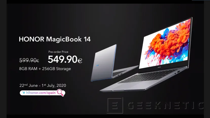 Geeknetic HONOR lanza el MagicBook 14, cuerpo de aluminio y Ryzen 3500U por 549.99 Euros 5