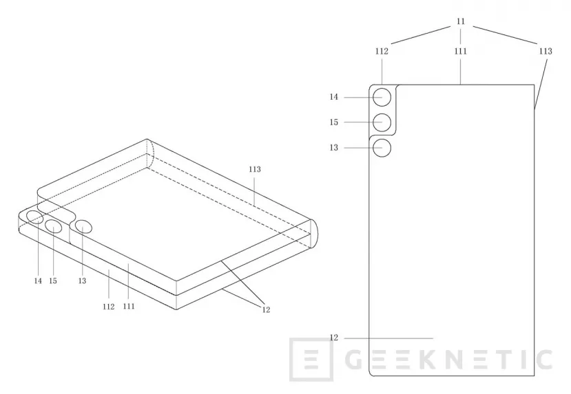 Geeknetic Una patente de Xiaomi muestra un smartphone plegable con una esquina recortada para las cámaras 2