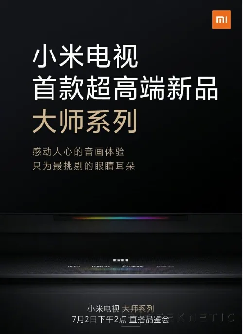 Geeknetic La televisión OLED de 120 HZ de Xiaomi se lanzará el 2 de julio 1