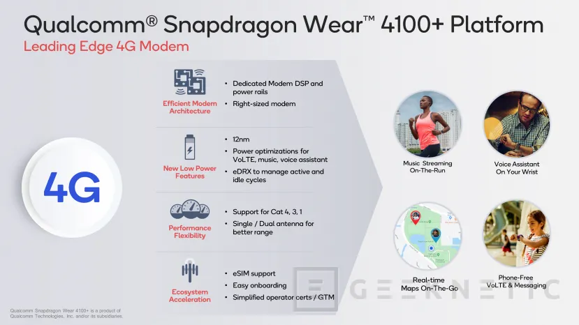 Geeknetic La plataforma Qualcomm Snapdragon Wear 4100+ para smartwatches promete hasta 2,5 veces más rendimiento con menos consumo 6