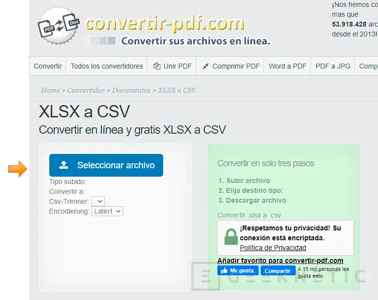 Geeknetic Cómo convertir archivos Excel a CSV 12