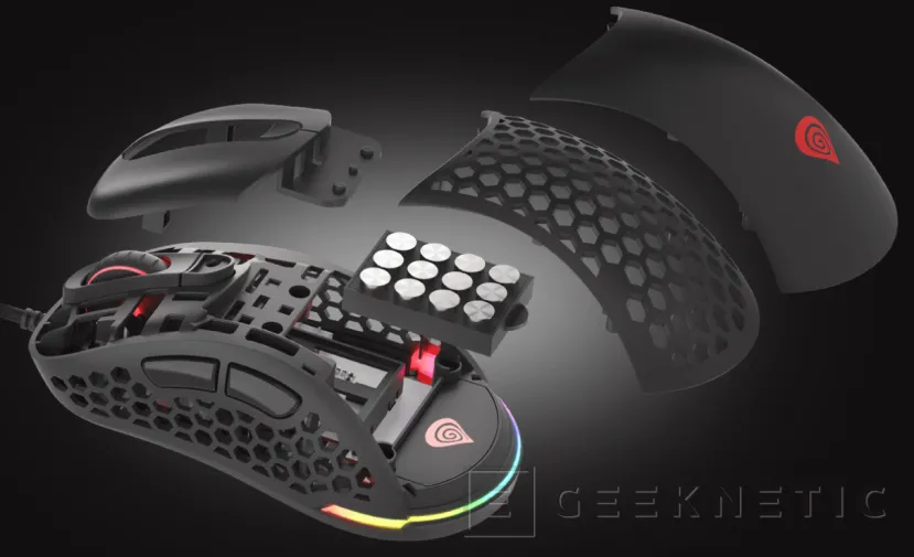 Geeknetic Seis botones programables, ajustable en peso y varias carcasas es lo que ofrece el ratón gaming Genesis Xenon 800 2