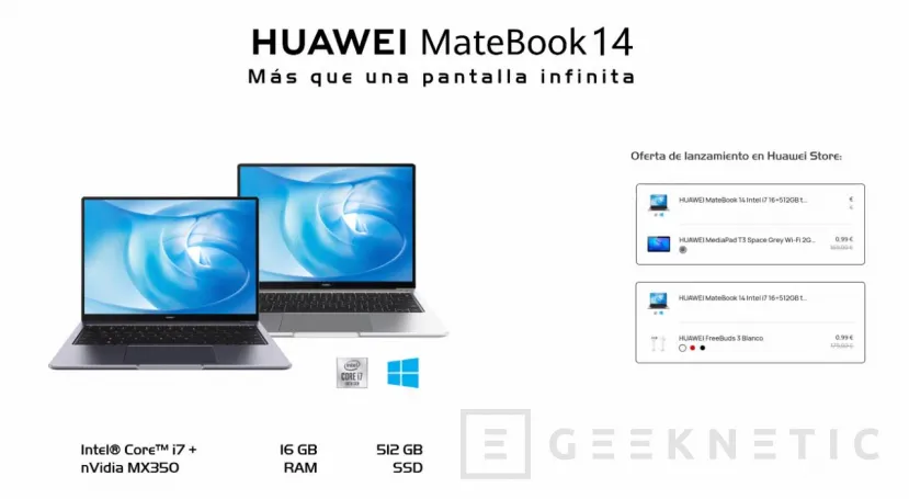 Geeknetic El Huawei Matebook 14 se renueva con procesadores Intel Core U de décima generación y gráficos MX350 7