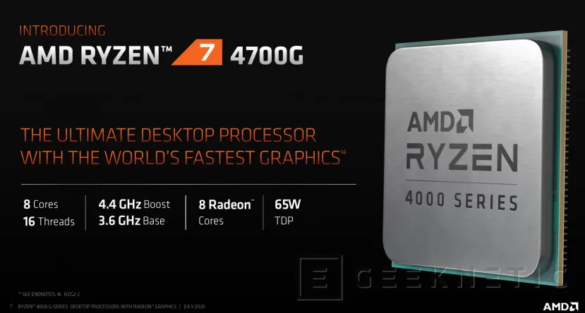 Geeknetic El AMD Ryzen 7 4700G de 8 núcleos y 16 hilos lidera la nueva y potente gama de APUs de sobremesa con arquitectura Zen 2 2