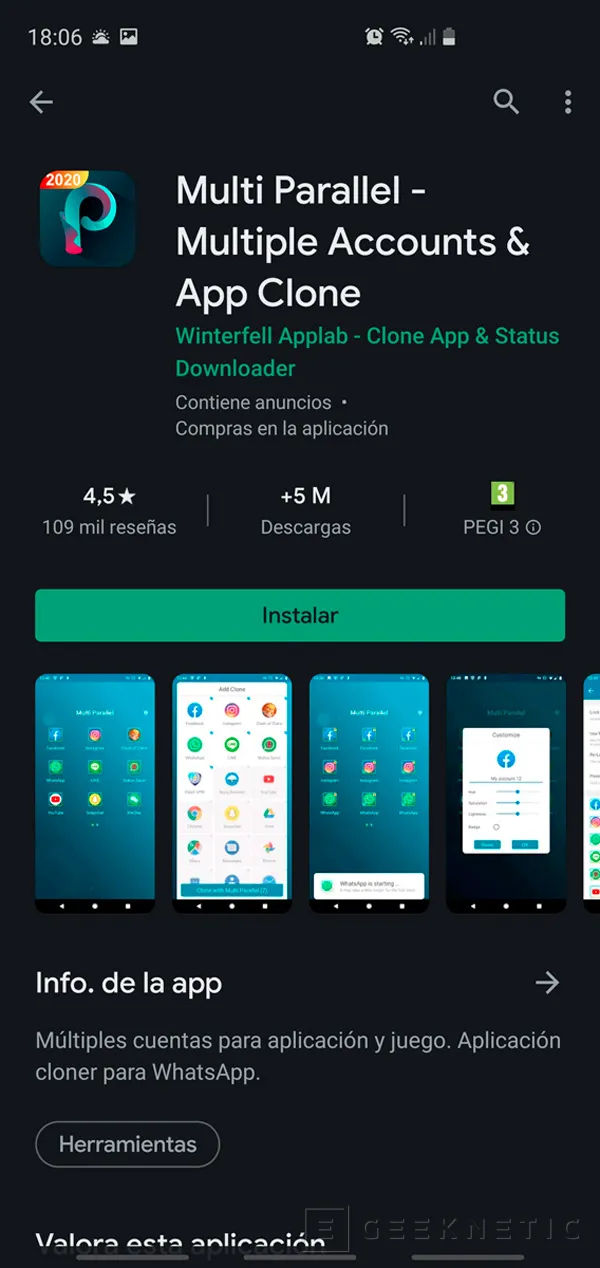 Geeknetic App Gemela: Cómo duplicar una App en Android 9