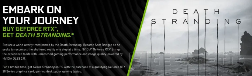 Geeknetic NVIDIA regala Death Stranding con la compra de una GPU GeForce RTX 1
