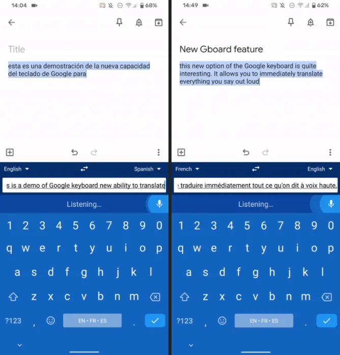 Geeknetic El teclado de Google recibe traducción en tiempo real cuando transcribe nuestra voz 1