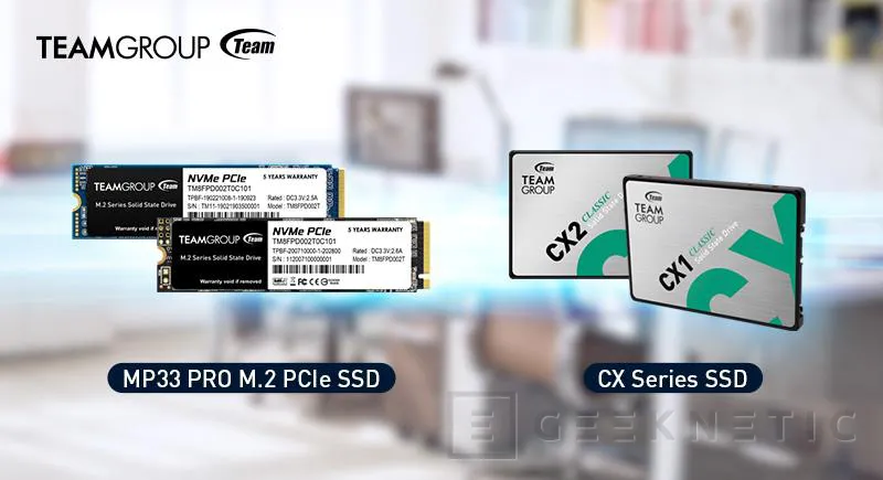 Geeknetic TeamGroup amplía su catálogo de SSDs con tres nuevas familias, las MP33 Pro, CX1 y CX2 1