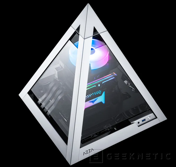 Geeknetic Azza Pyramid Mini 806, una llamativa torre ITX con forma piramidal y cuatro paneles de cristal templado 1