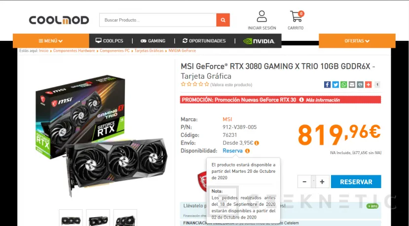 Geeknetic Disponibilidad para comprar las RTX 3080: NVIDIA se disculpa 2