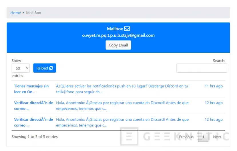 Geeknetic Gmailnator: Cómo crear cuentas de e-mail temporales 23