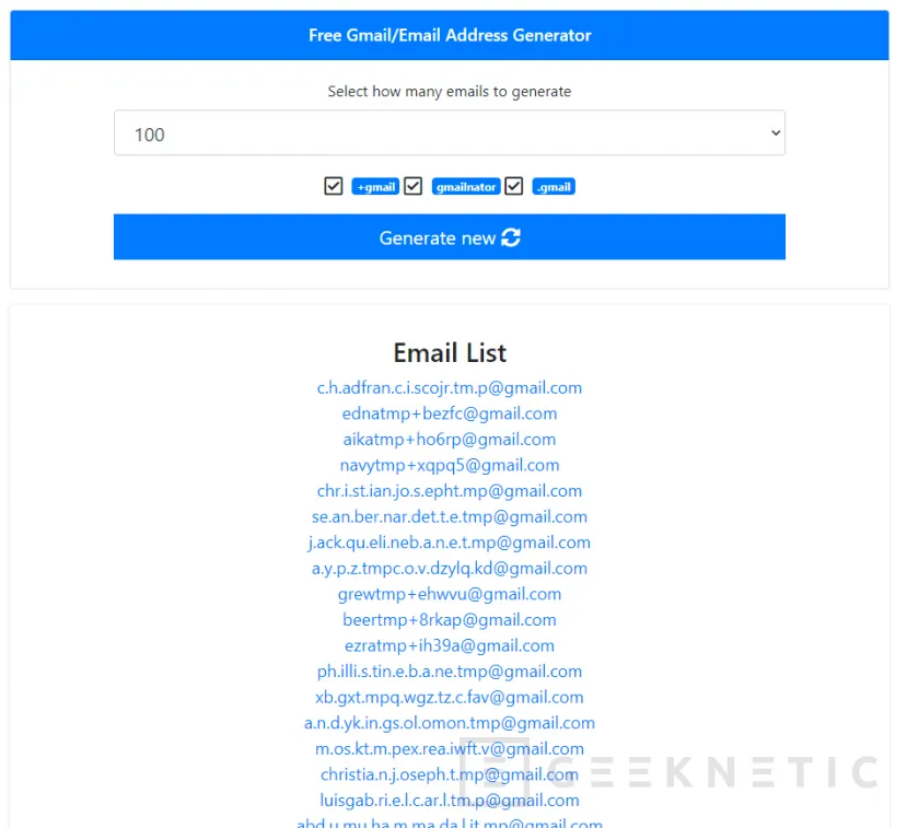 Geeknetic Gmailnator: Cómo crear cuentas de e-mail temporales 12