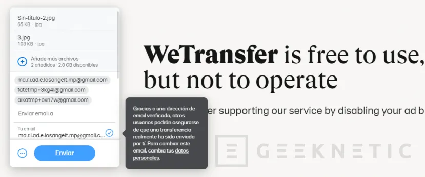 Geeknetic WeTransfer: Aprende a enviar archivos grandes 6