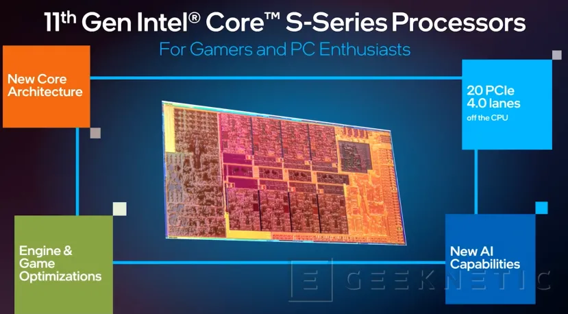 Geeknetic Intel anuncia los procesadores de sobremesa Rocket Lake-S de 11a generación con un 19% más de IPC y PCIe 4.0 4