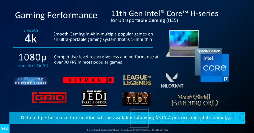 Geeknetic Los nuevos procesadores Intel H35 de 11a gen para portátiles gaming ultrafinos alcanzan los 5GHz con un TDP de 35W 5