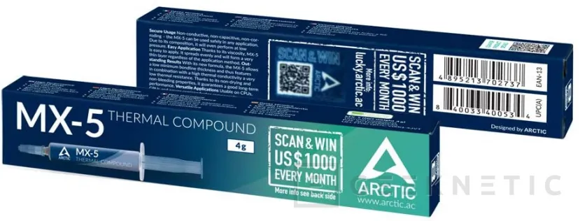 Geeknetic Arctic introduce al mercado la nueva pasta térmica MX-5 con jeringas de entre 2 y 50 gramos 2