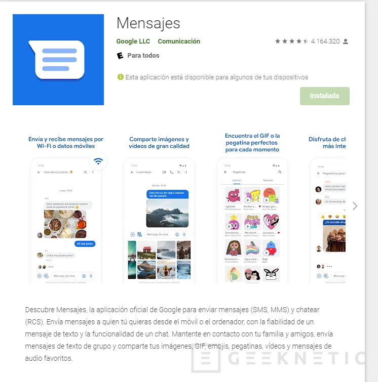 Geeknetic La aplicación Google Mensajes de Android dejará de funcionar en smartphones no certificados 1