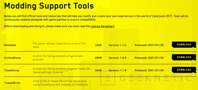 Geeknetic CD Projekt RED lanza herramientas oficiales para crear mods para Cyberpunk 2077 1