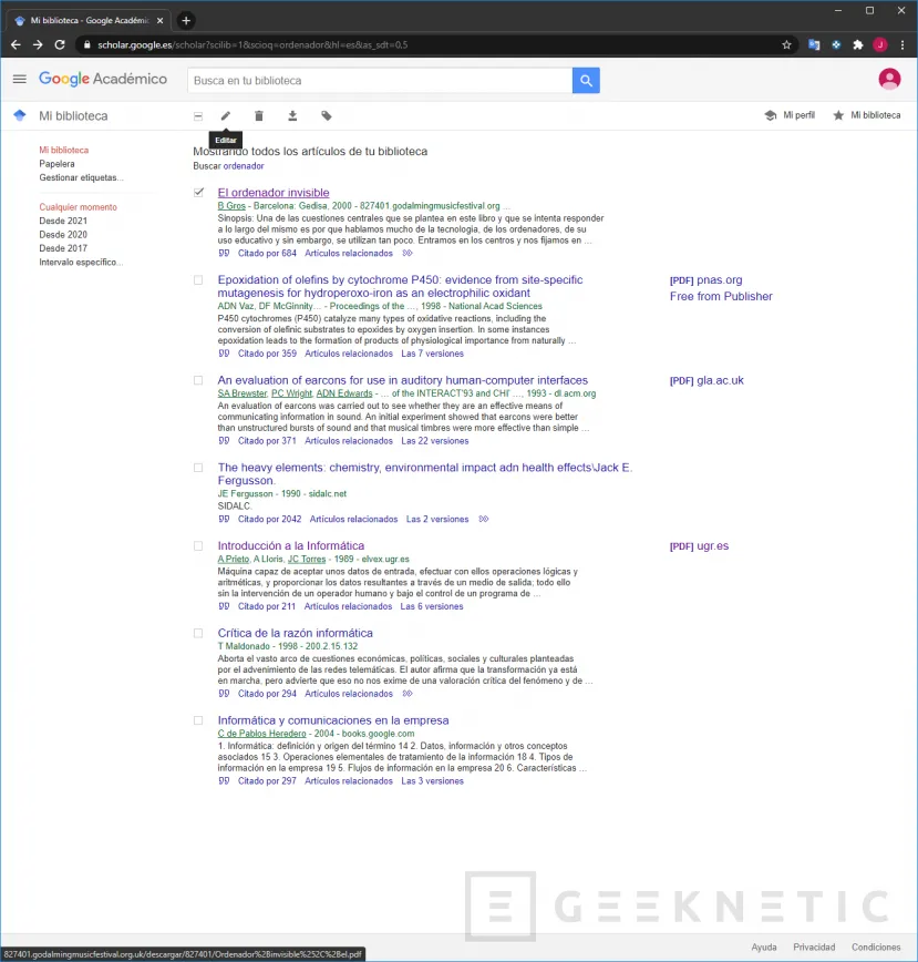 Geeknetic Google Scholar: cómo usar el buscador académico de Google 23