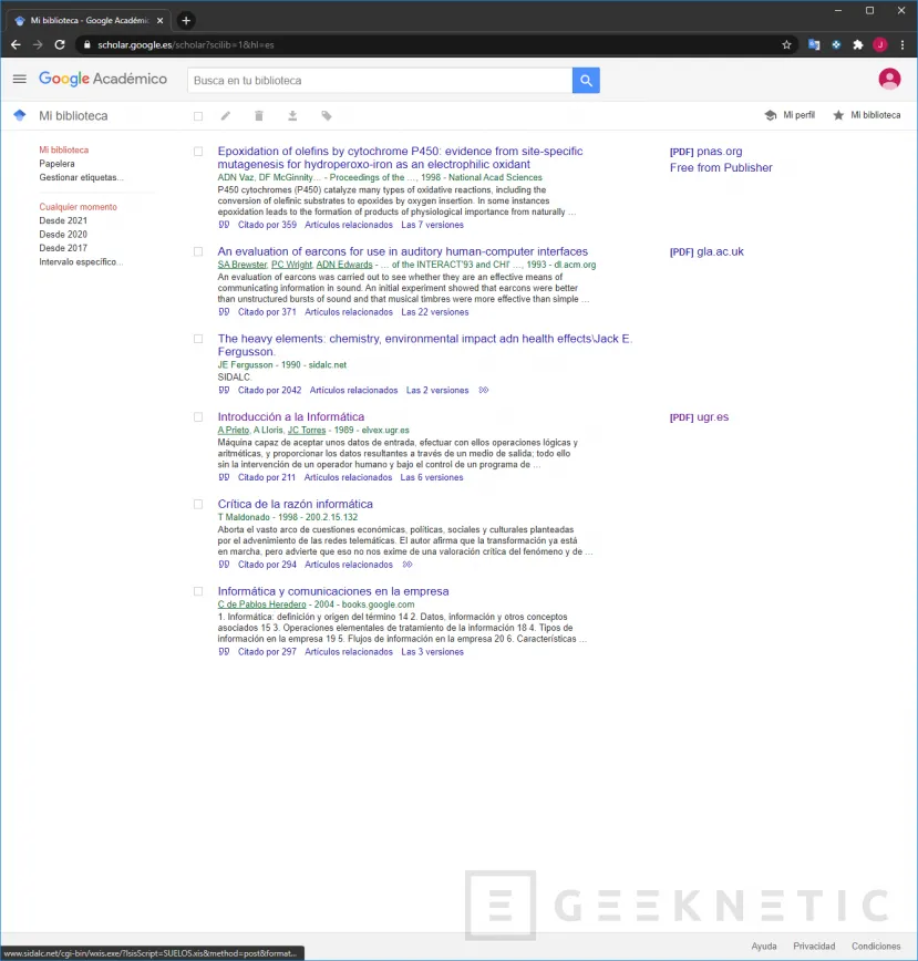 Geeknetic Google Scholar: cómo usar el buscador académico de Google 21