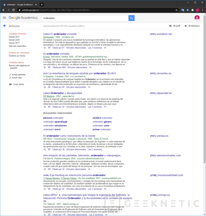 Geeknetic Google Scholar: cómo usar el buscador académico de Google 1