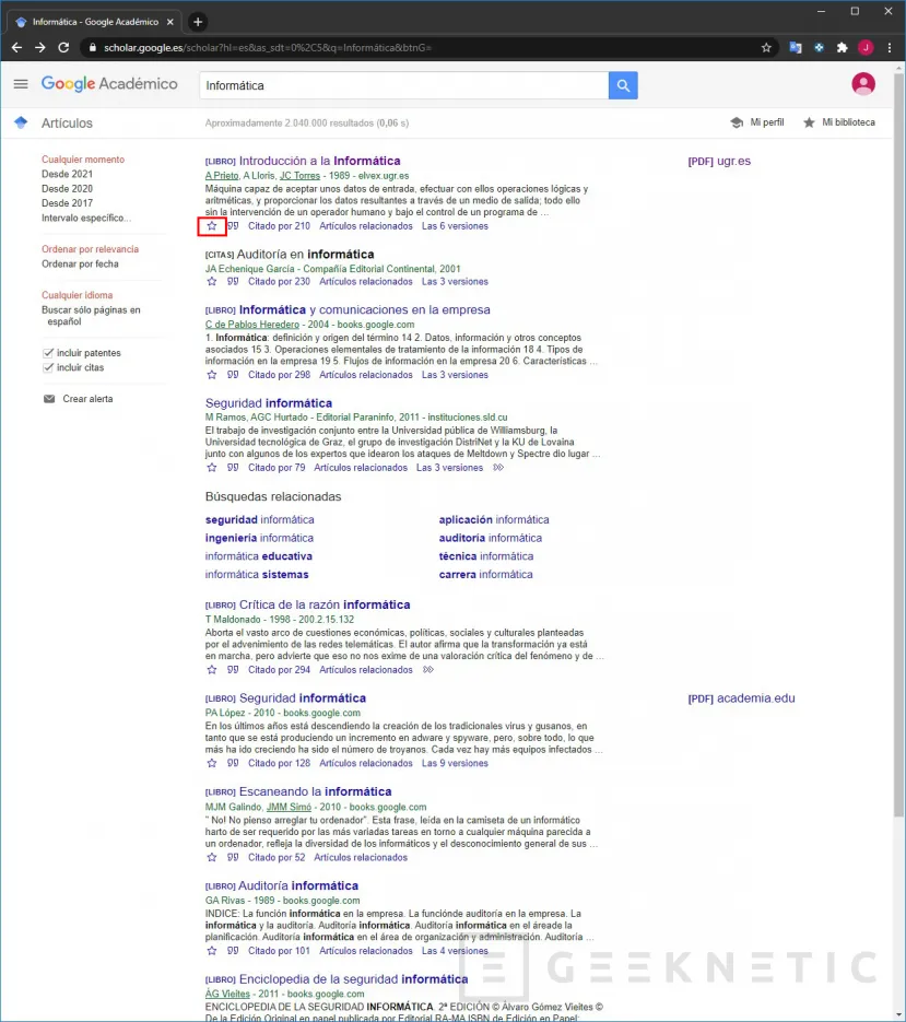 Geeknetic Google Scholar: cómo usar el buscador académico de Google 17