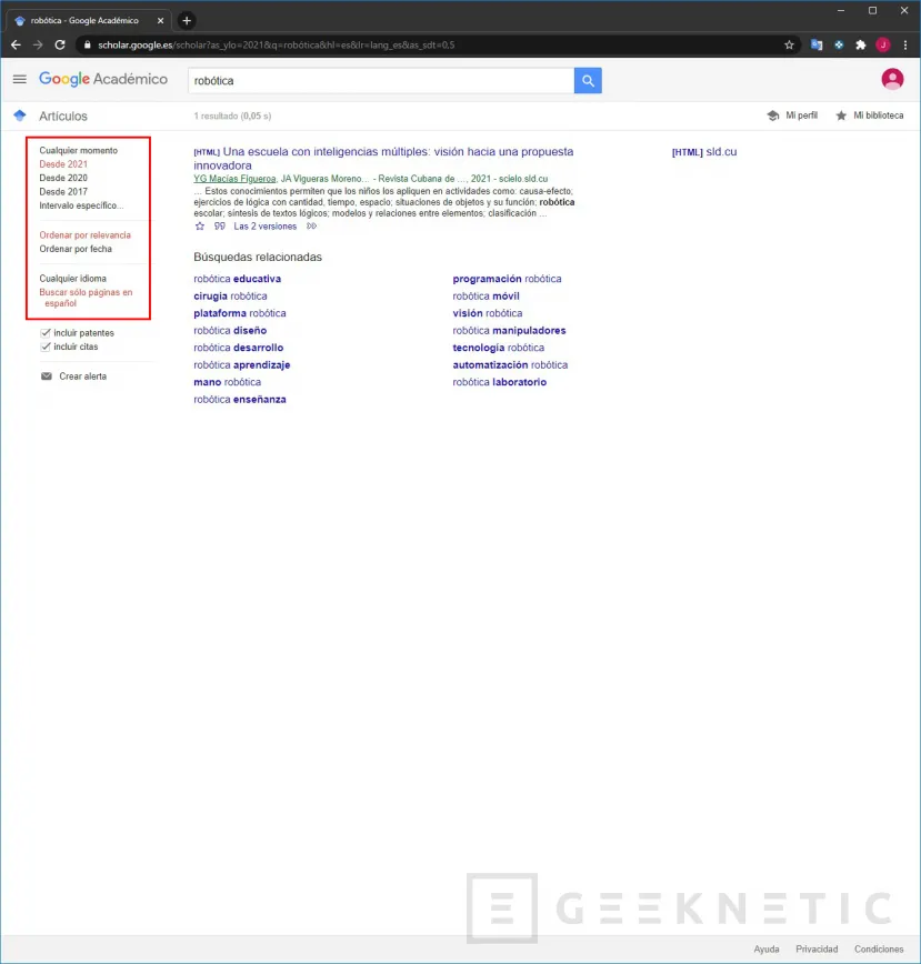 Geeknetic Google Scholar: cómo usar el buscador académico de Google 7