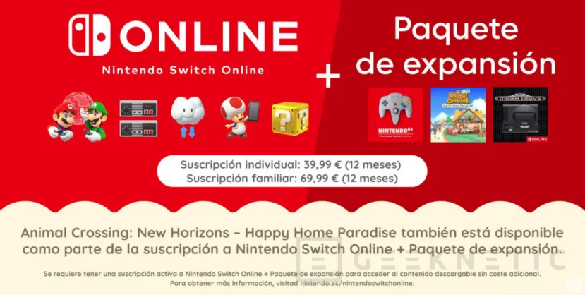 Geeknetic Las suscripciones Premium de Nintendo Switch Online partirán de los 39.99 euros 1