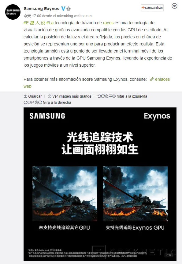 Geeknetic Samsung confirma el soporte para Raytracing en el SoC Exynos 2200 1