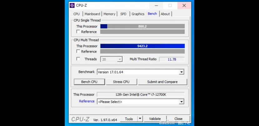 Geeknetic El Intel Core i7 12700K obtiene 800 puntos en la prueba de un solo núcleo de CPU-Z, 25 menos que el i9 12900K 1