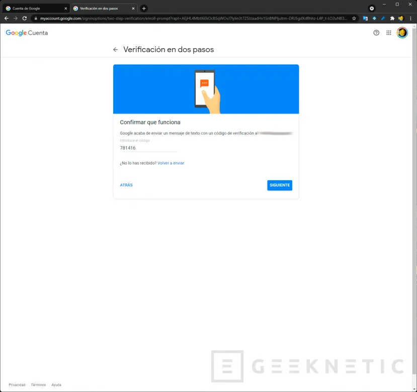 Geeknetic Cómo activar la verificación en dos pasos en la cuenta de Google 8