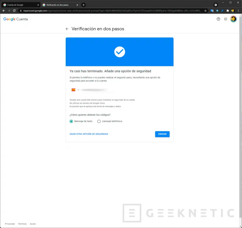 Geeknetic Cómo activar la verificación en dos pasos en la cuenta de Google 7