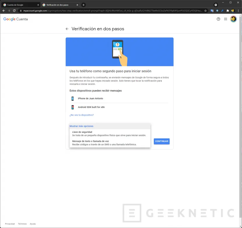 Geeknetic Cómo activar la verificación en dos pasos en la cuenta de Google 6