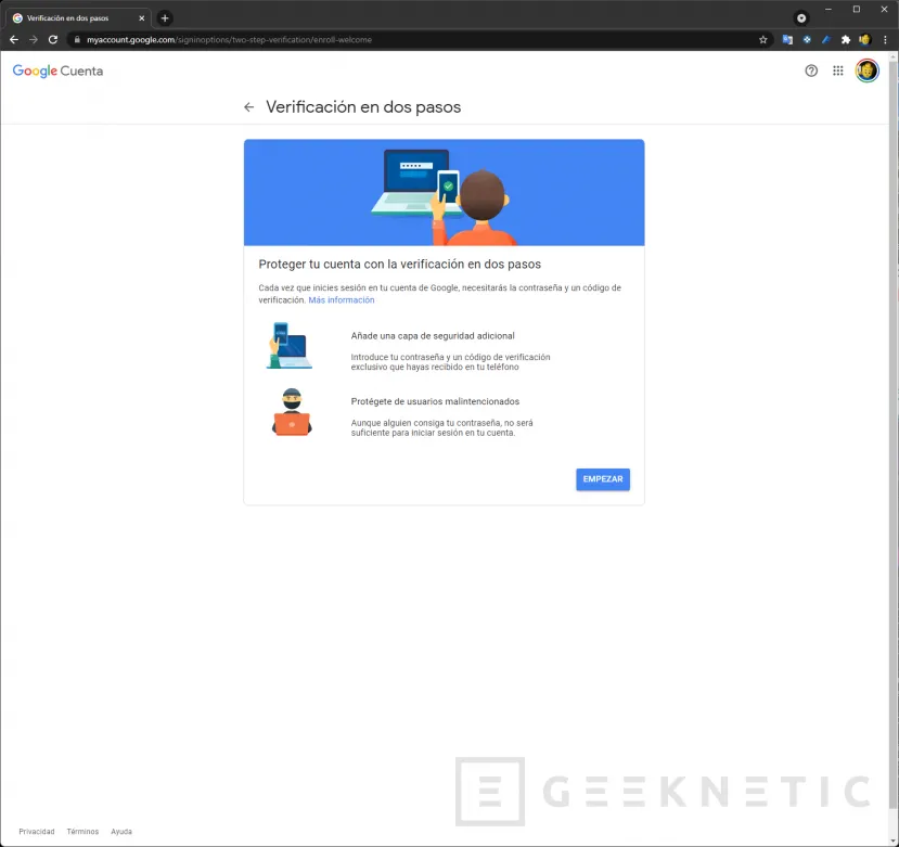 Geeknetic Cómo activar la verificación en dos pasos en la cuenta de Google 5
