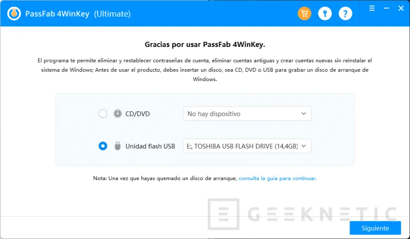 Geeknetic Cómo Quitar la Contraseña de Inicio de Windows 10 con PassFab 4WinKey 7