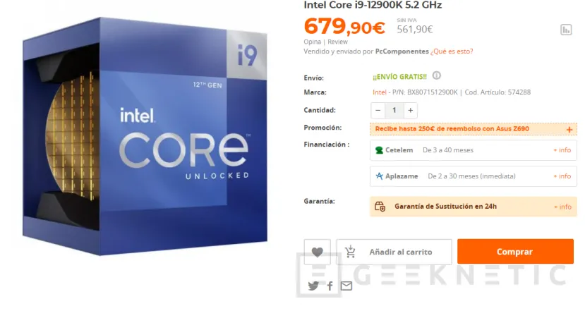Geeknetic Ya puedes comprar en España los procesadores Intel Core Alder Lake-S  4