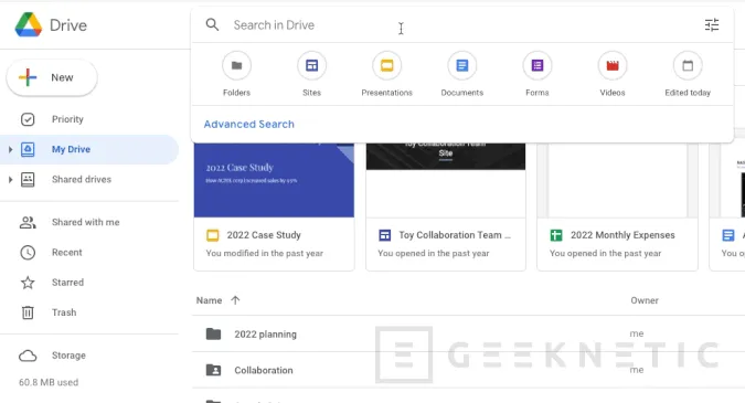 Geeknetic Google está probando una nueva forma de buscar archivos en Google Drive 1