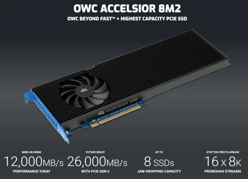 Geeknetic El OWC Accelsior 8M2 es el SSD AIC más veloz con velocidades de hasta 26000MB/s y capacidades de 64TB 1