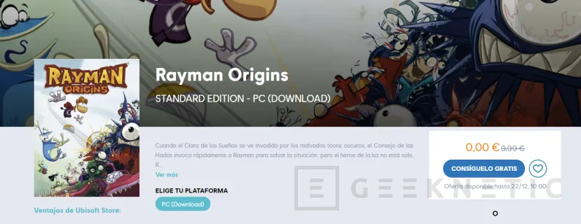 Geeknetic Rayman Origins Gratis en Ubisoft Store 2