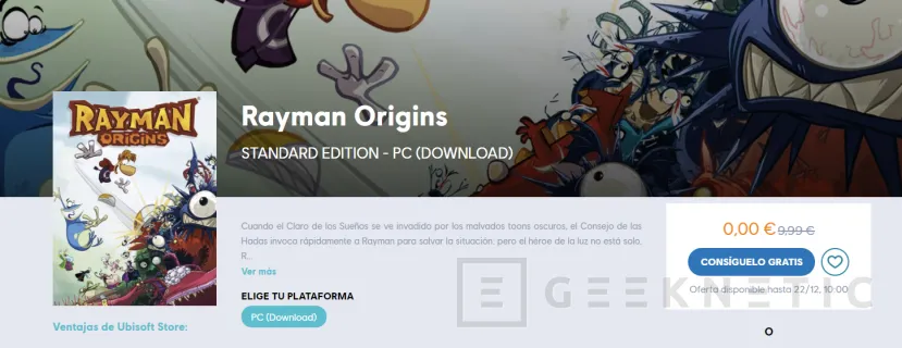 Rayman Legends gratuito para PC en Ubisoft Store