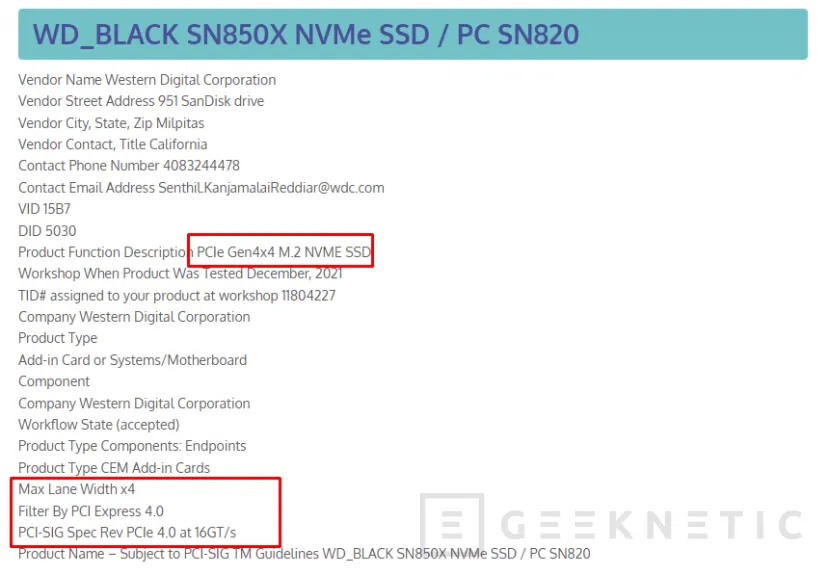 Geeknetic Western Digital prepara un nuevo SSD WD Black SN850X con PCI Express 4.0 x4 1