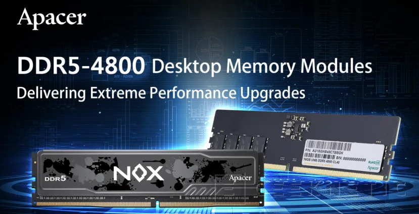 Geeknetic Apacer anuncia sus primeras memorias DDR5 NOX con velocidades de 4.800 MHz y 1.1v 2