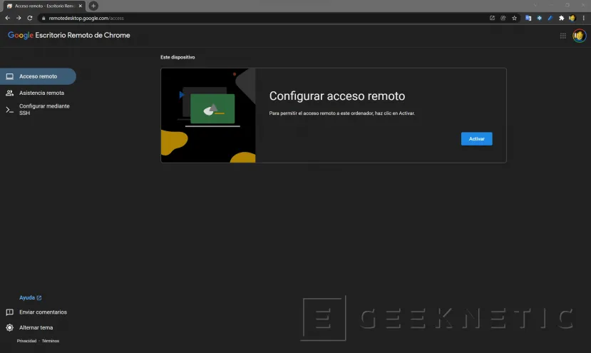 Geeknetic Escritorio Remoto de Chrome: Cómo controlar tu PC desde cualquier lugar 4