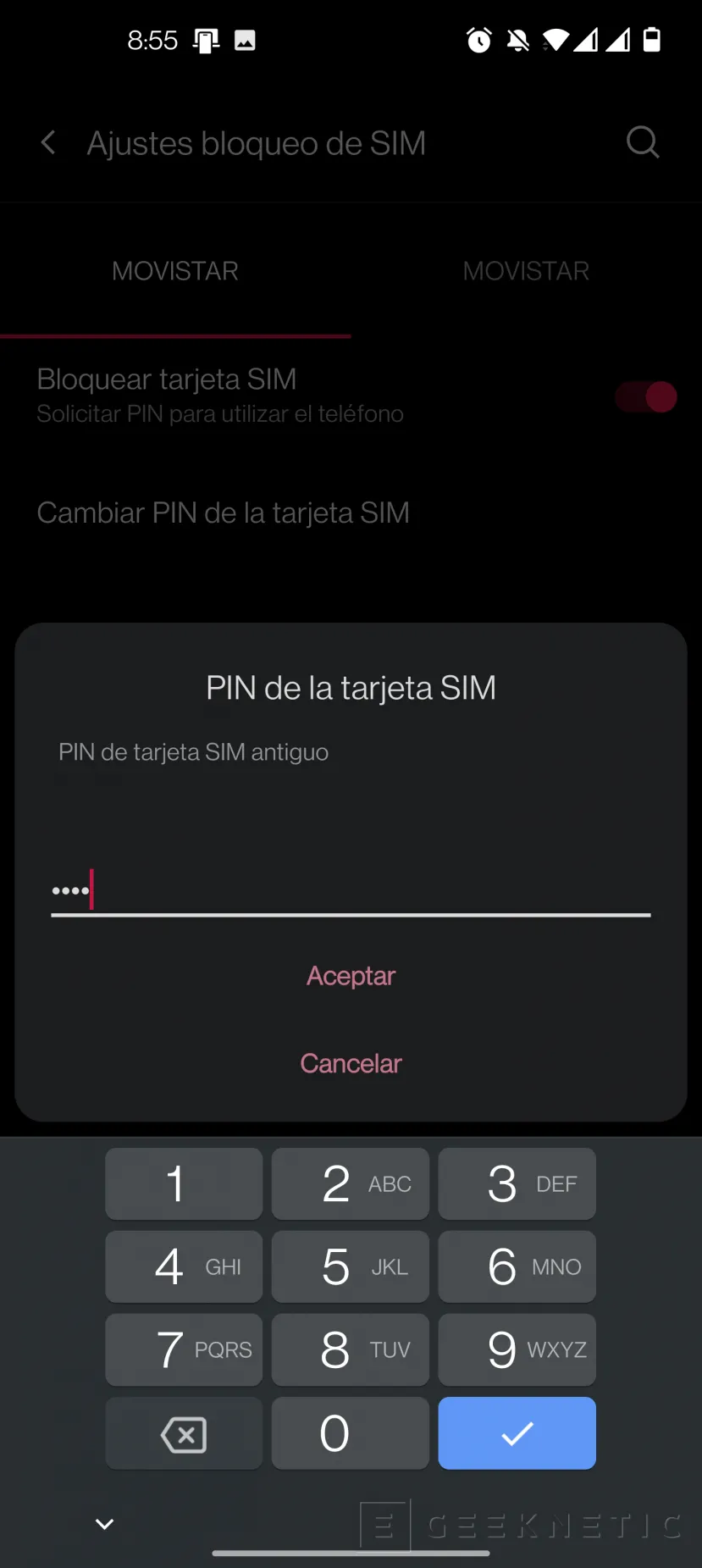 Geeknetic Cómo cambiar el PIN de la SIM 7