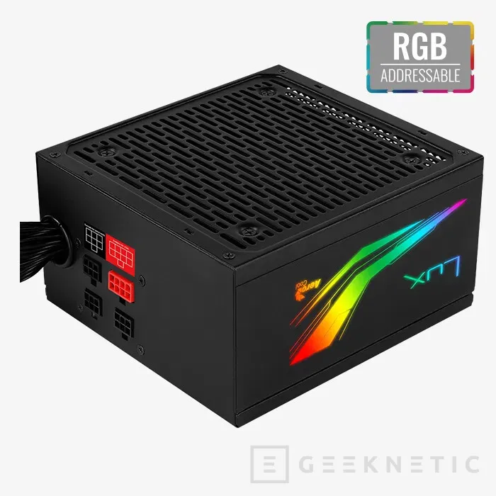 Geeknetic Iluminación ARGB y formato semimodular en la fuente Aerocool LUX RGB 850M de 850 W 1