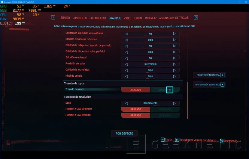 Geeknetic Cómo elegir la mejor configuración RTX y DLSS en Cyberpunk 2077 3