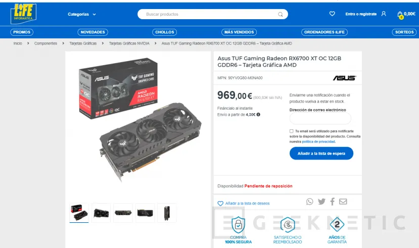 Geeknetic Las RX 6700 XT se están vendiendo por hasta 1.100 euros en tiendas españolas 1
