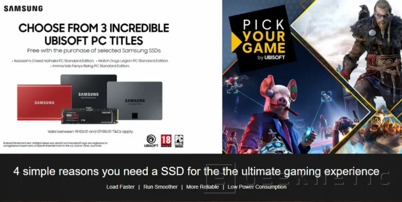 Geeknetic Samsung regalará títulos de Ubisoft con sus nuevos SSD 1