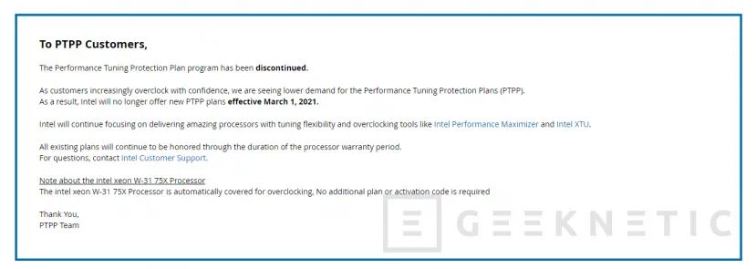 Geeknetic Intel cancela el programa de garantía extendida para overclock de sus procesadores 2